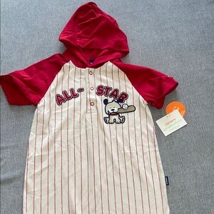 Carter's All-Star Baseball Dog Button Snap Hooded Romper